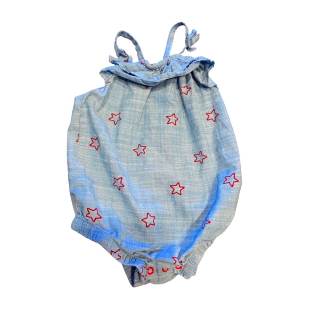 6-9 mo. Cat & Jack Patriotic Soft Denim Style with Red Stars 🤩 - #310